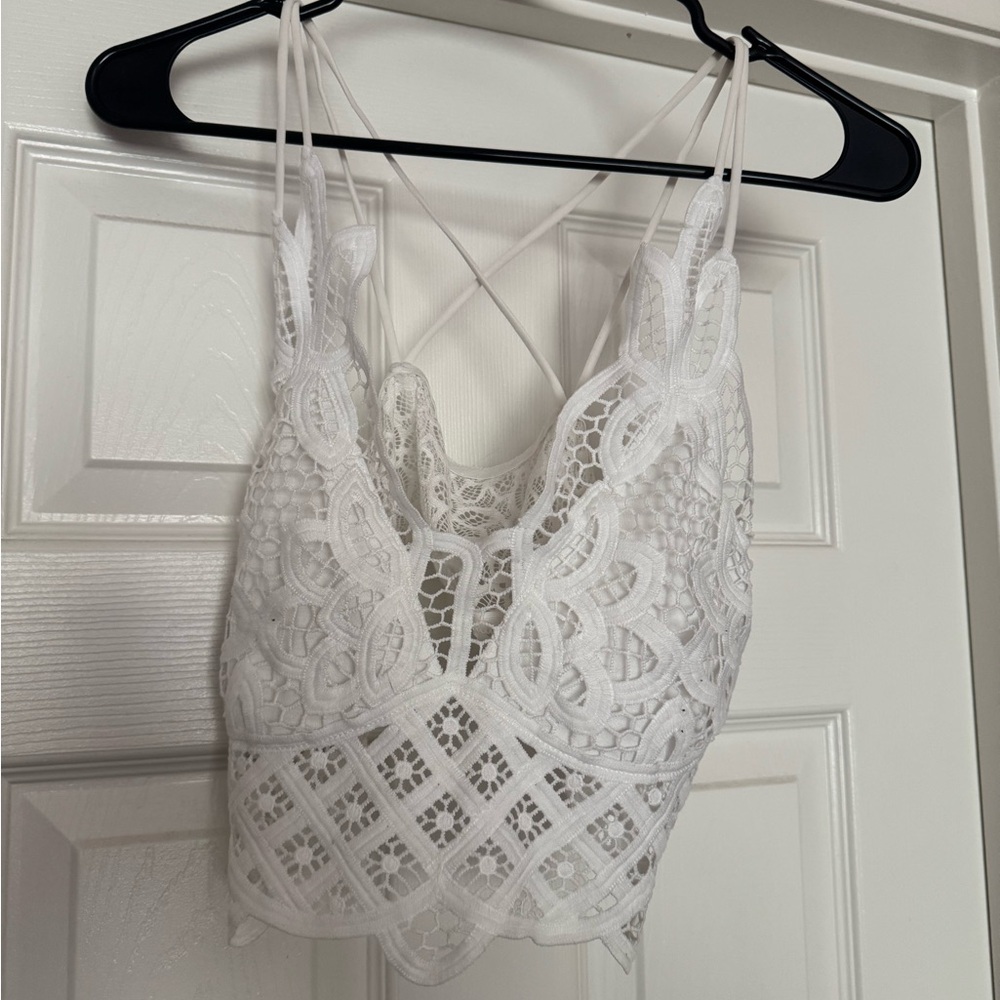 Elegant White Lace Bralette